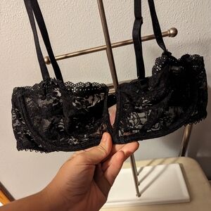 Victoria's Secret Black Lace V-Wire Bralette